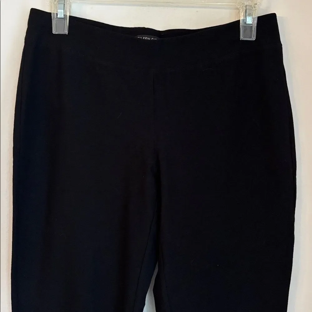 Eileen Fisher Classic Black stretch comfort office work casual pull on Pants SM